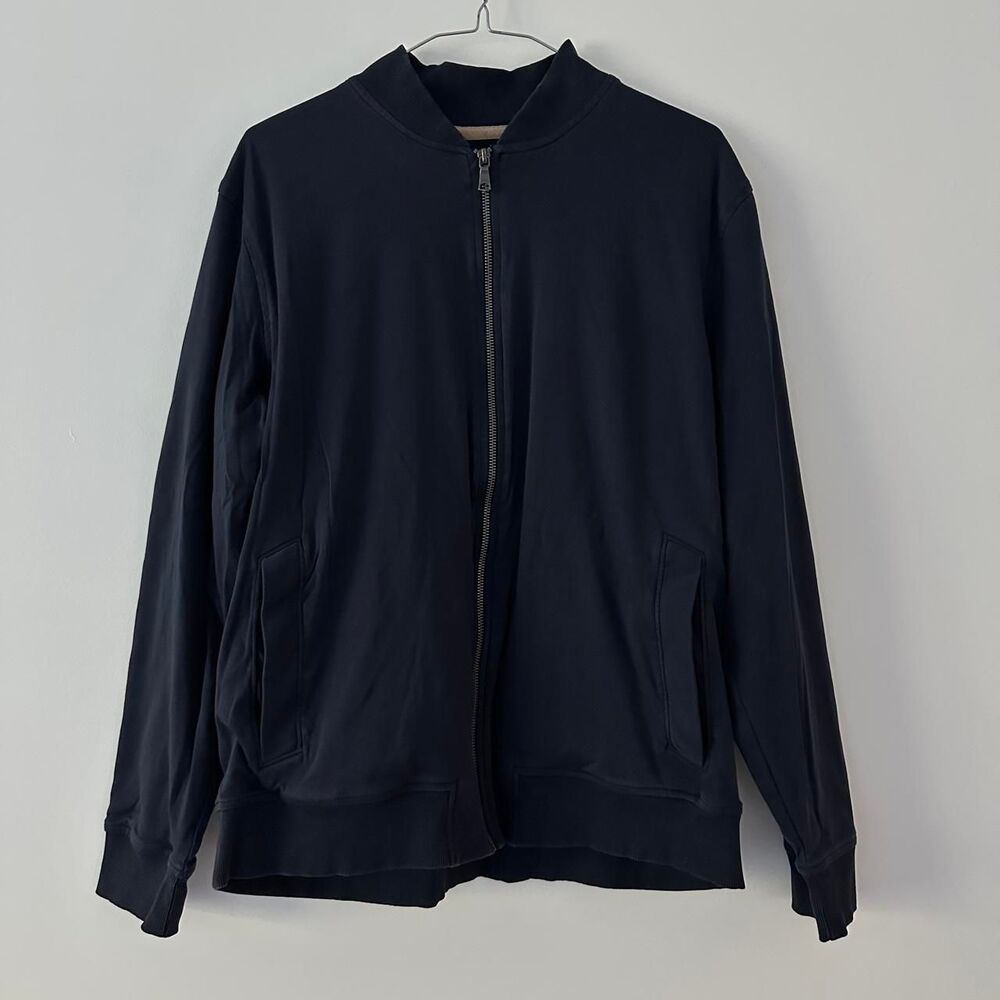 Banana Republic Bomber Jacket Men's Large Full-Zip Navy Sweater Gorpcore Sporty
